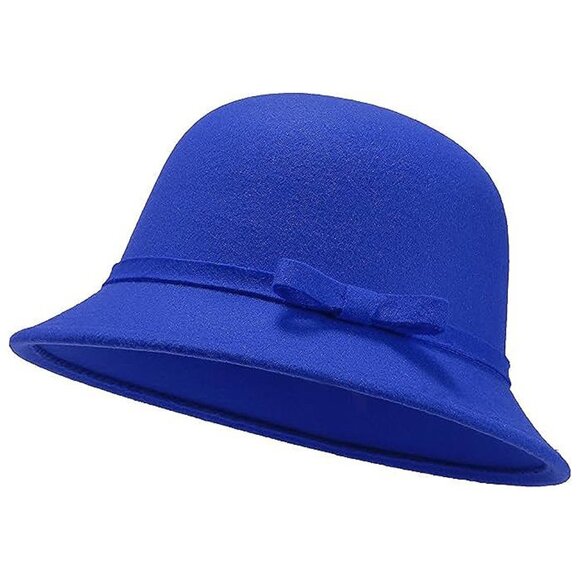 Women Felt Hat Blue - Picture 1 of 6
